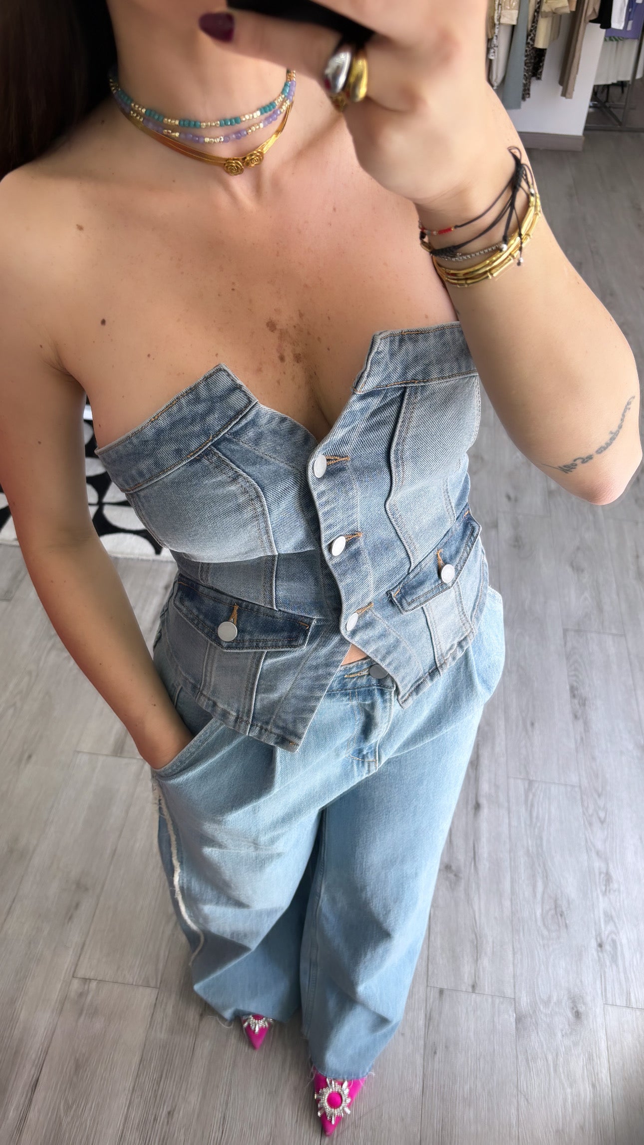 Top denim lumina