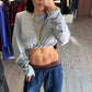 Jeans just west inserti in pelle