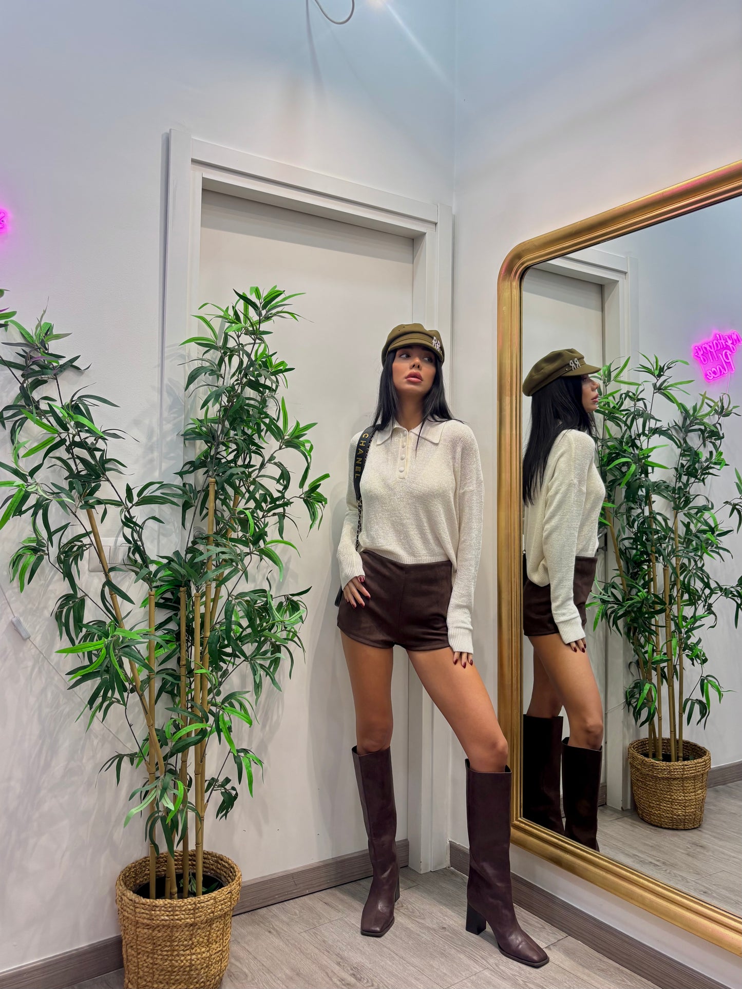 Culotte  in suade' ( nero / marrone )