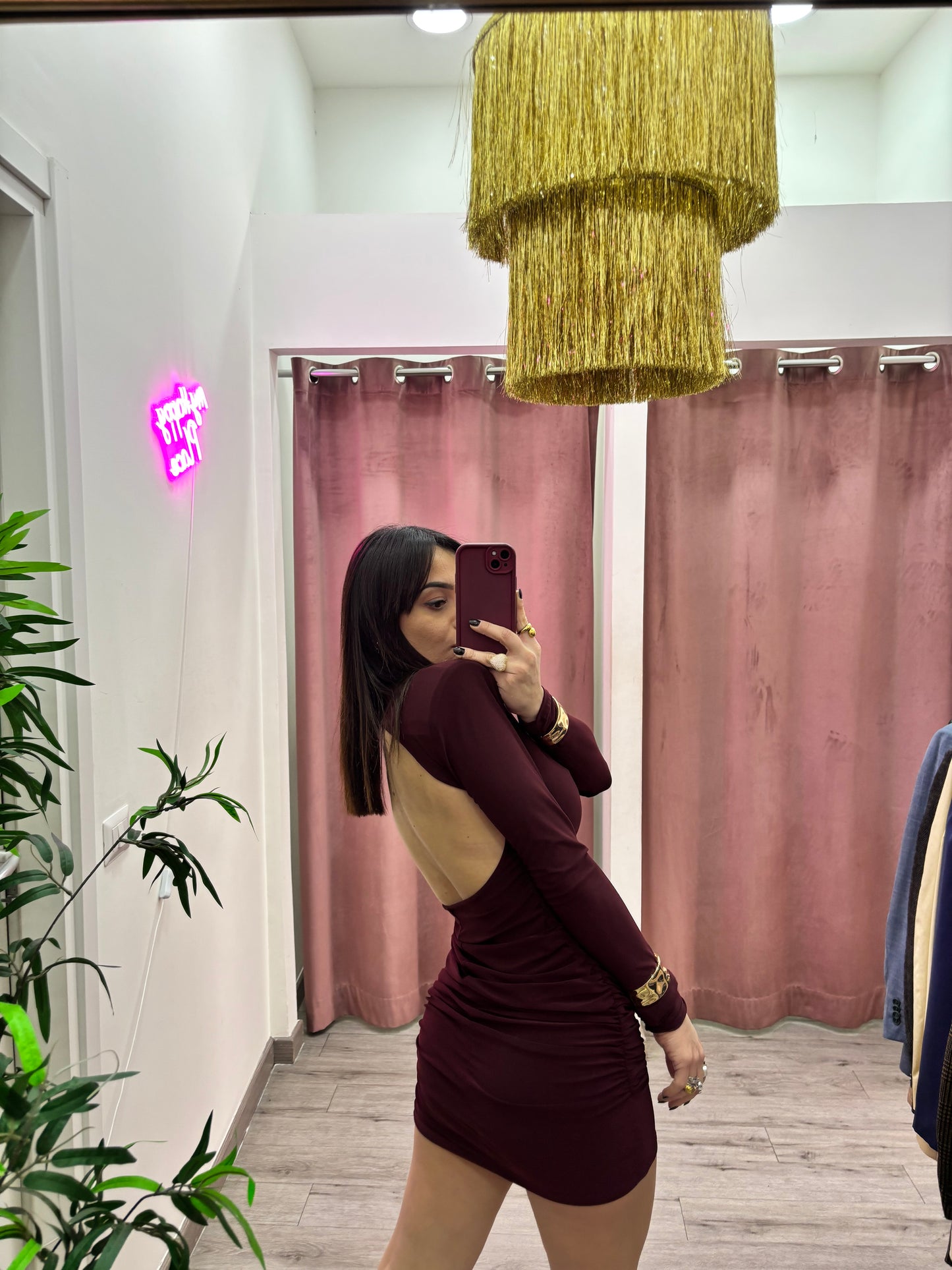 Mini dress burgundi