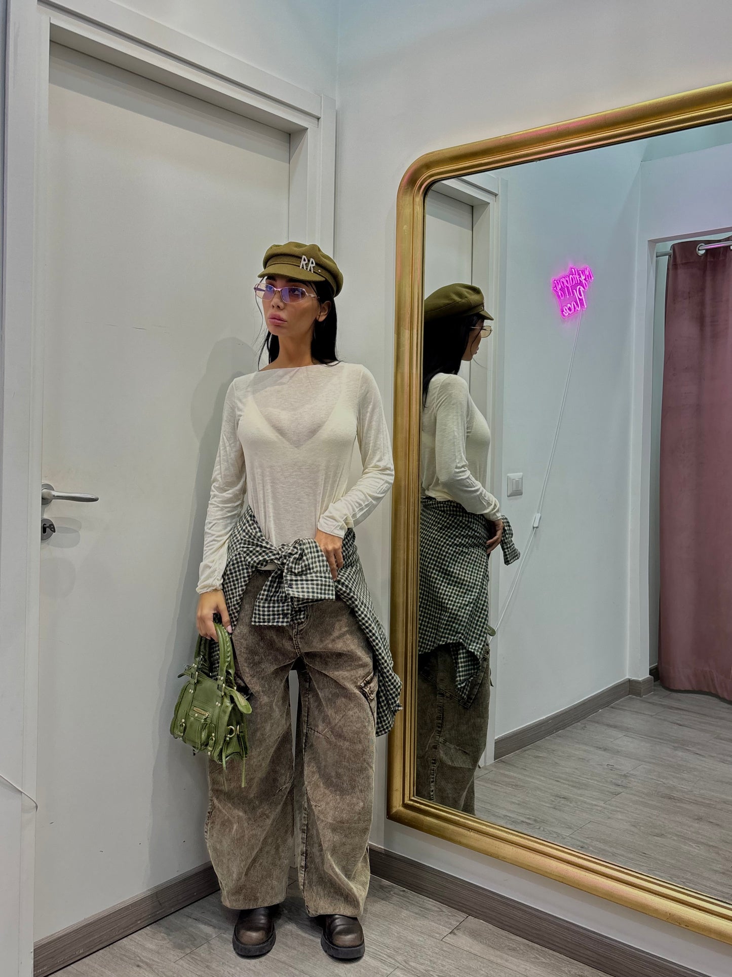 Pantaloni cargo in velluto a coste