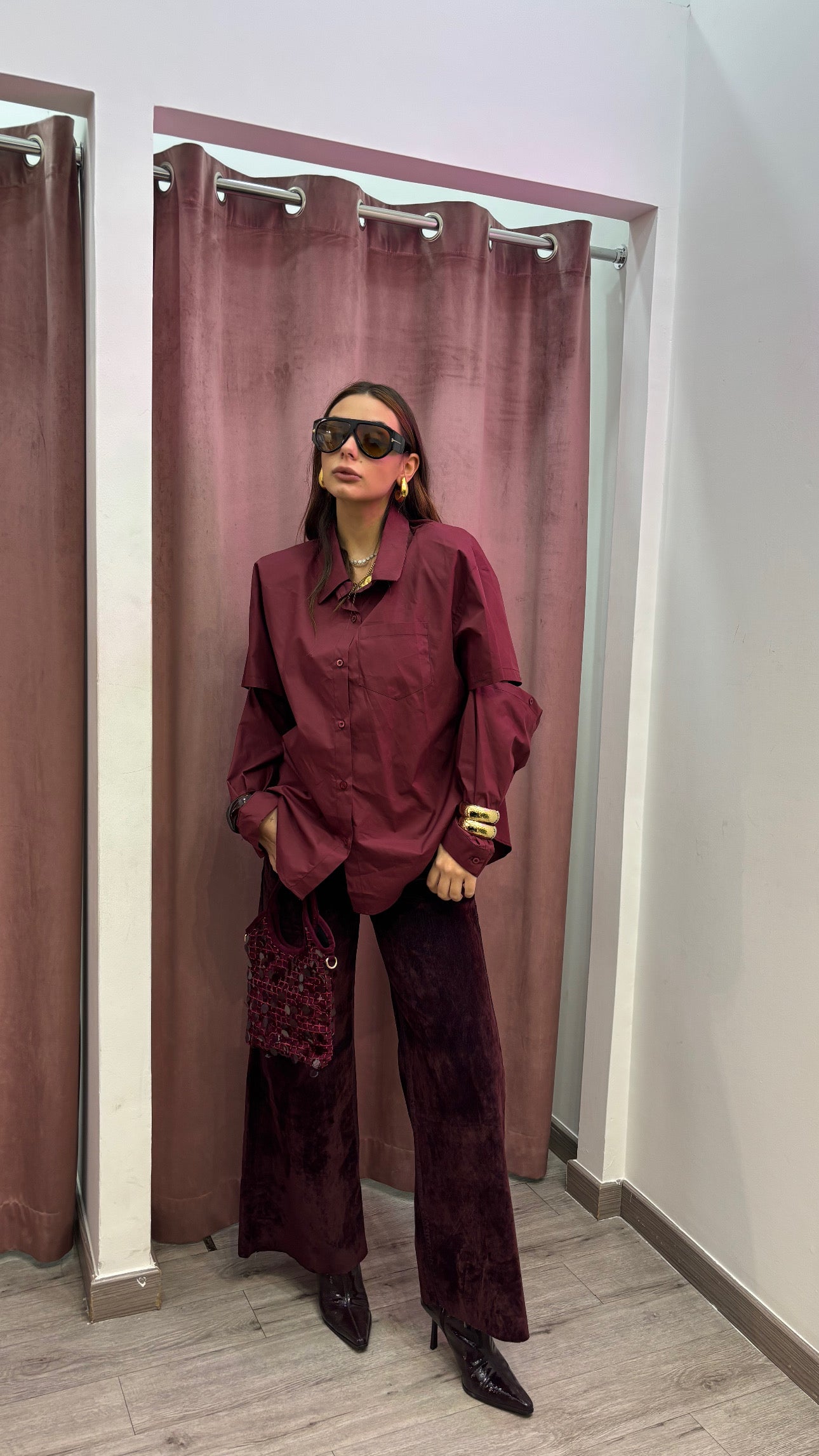 Maxi camicia con spalline