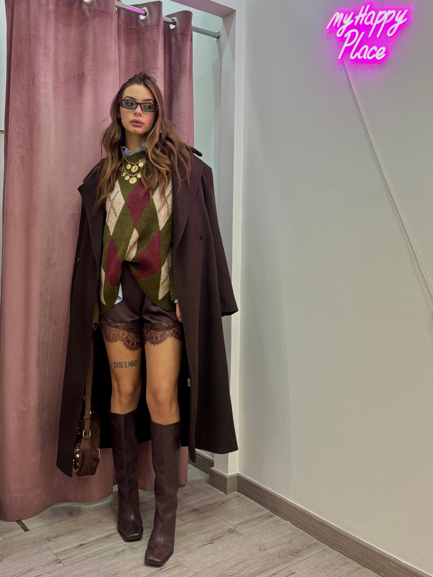 Shorts bordo in pizzo