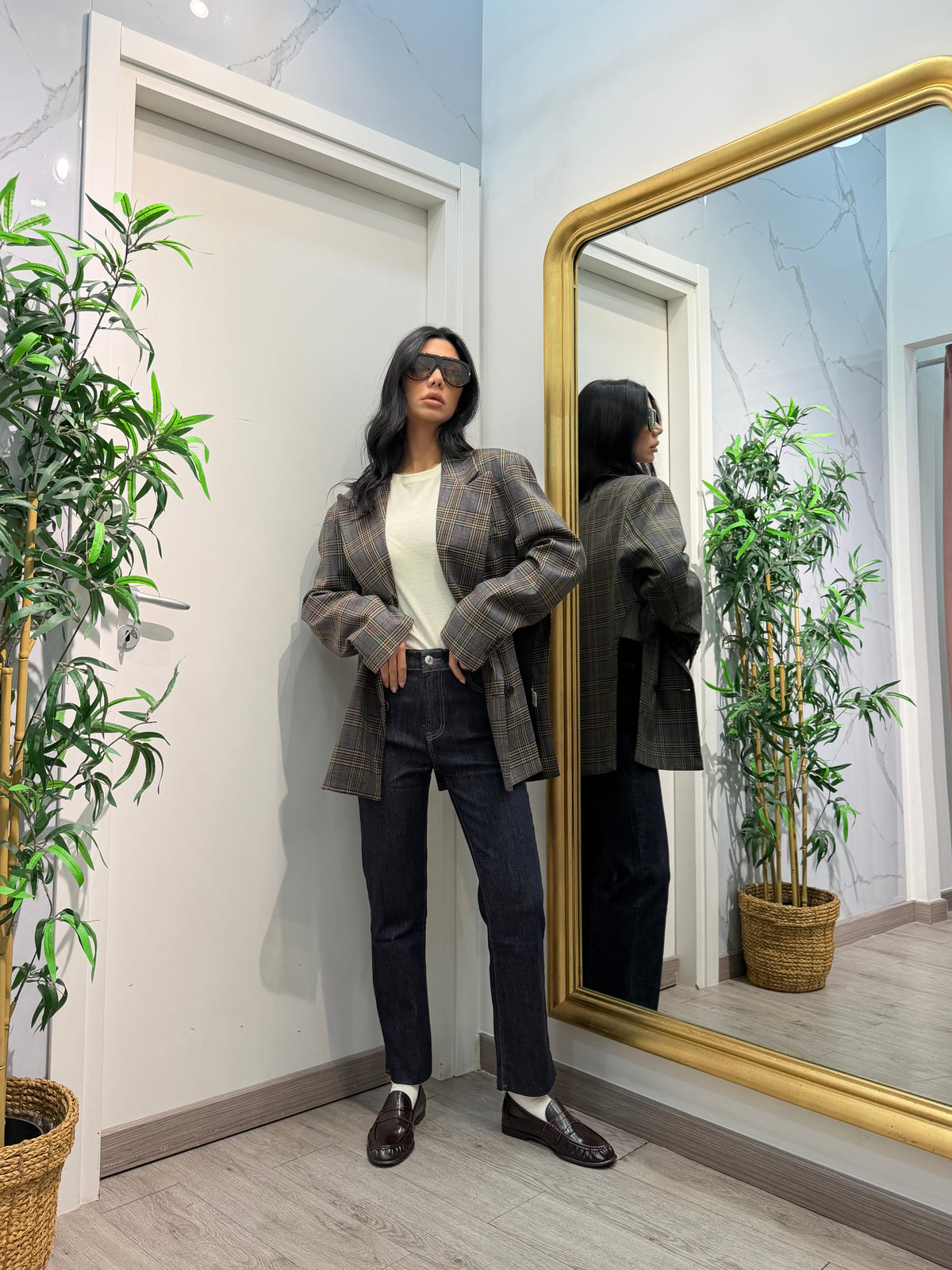 Blazer quadri spacchi laterali