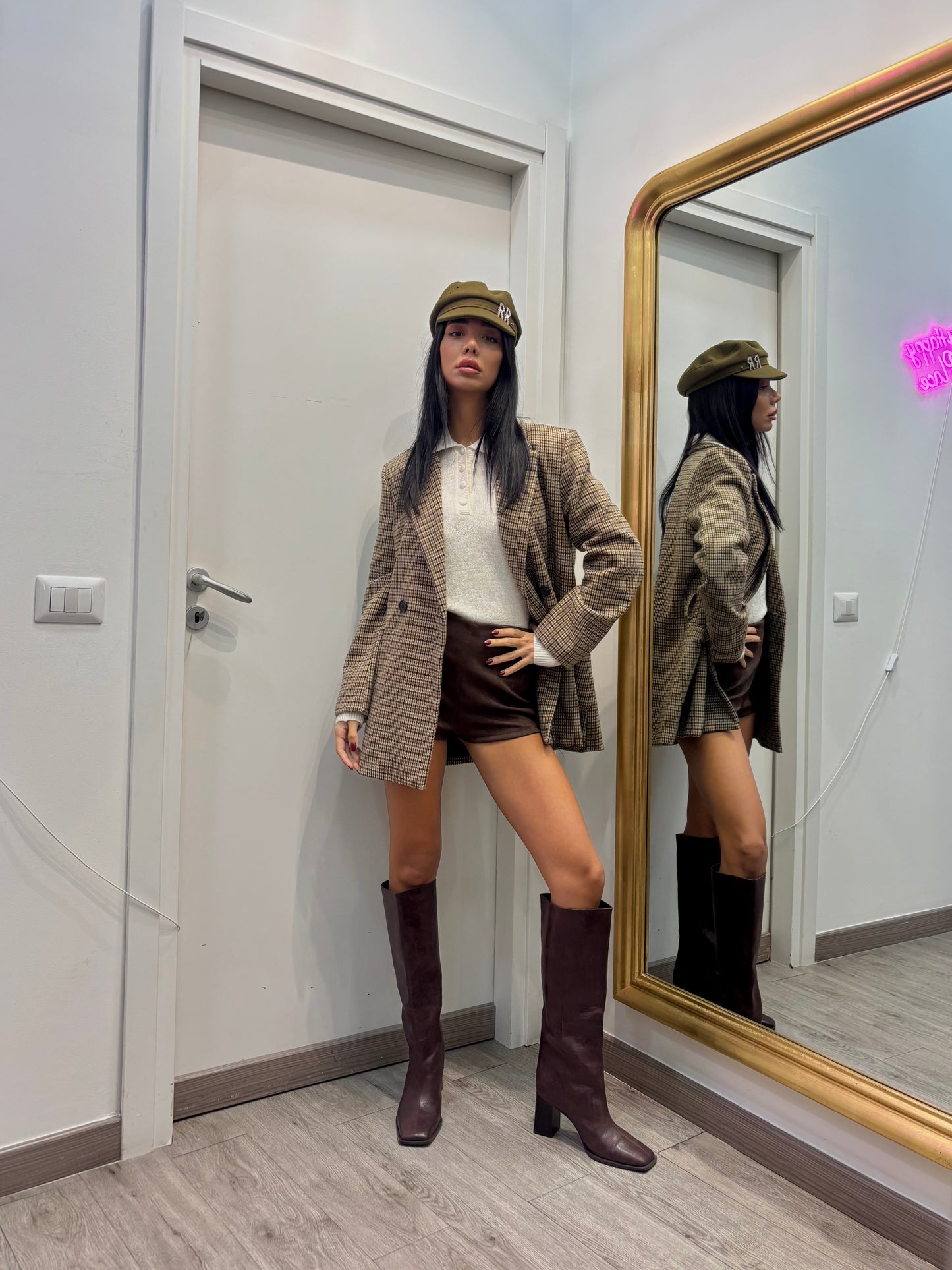 Culotte  in suade' ( nero / marrone )