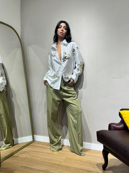 Pantaloni in viscosa con culisse