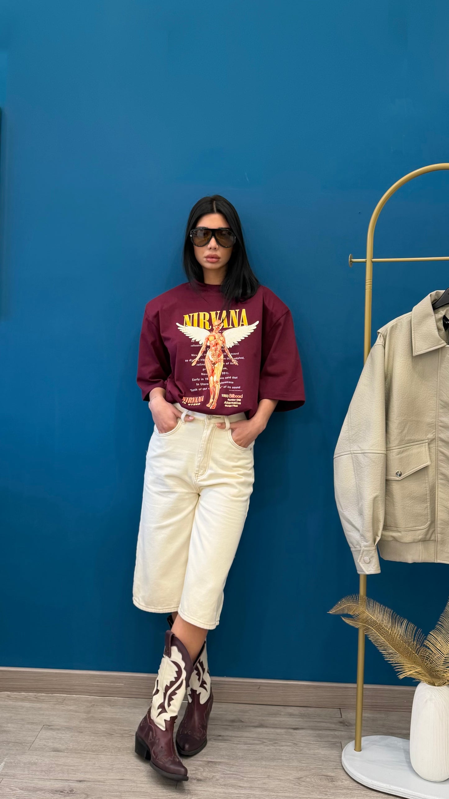 T shirt nirvana burgundi