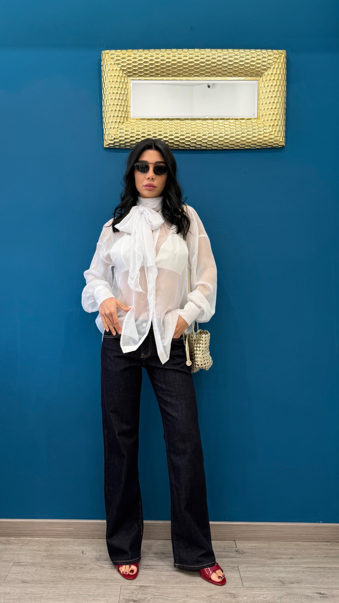 Blusa fiocco ( nera / bianca )