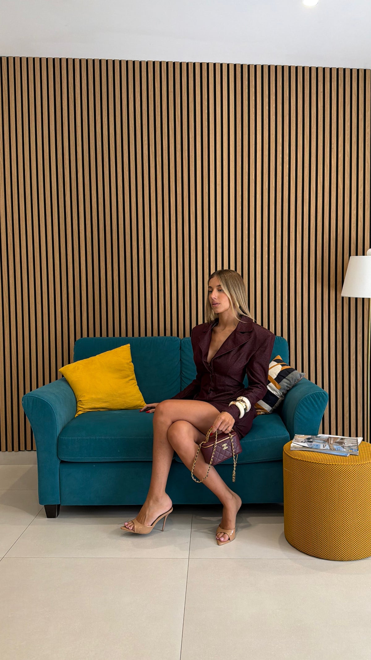 Mini dress blazer burgundi
