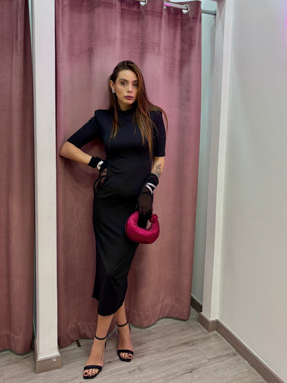 Dress Amira ( nero / burgundi )