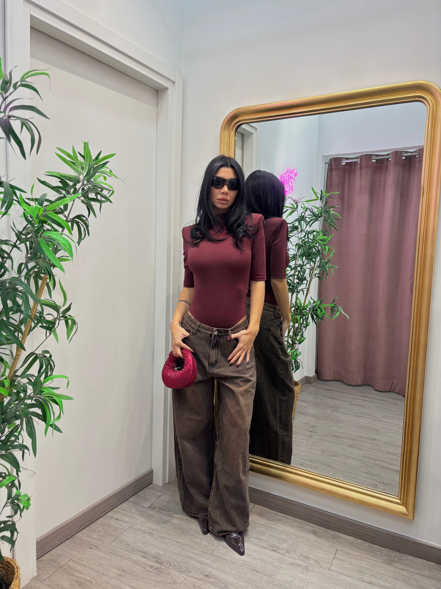 Jeans wide leg vita medio bassa