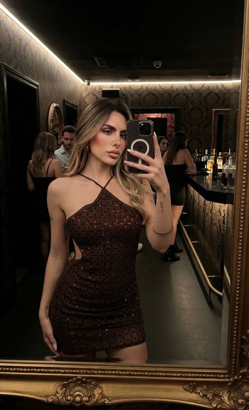 Dress luxury ( viola  / marrone)