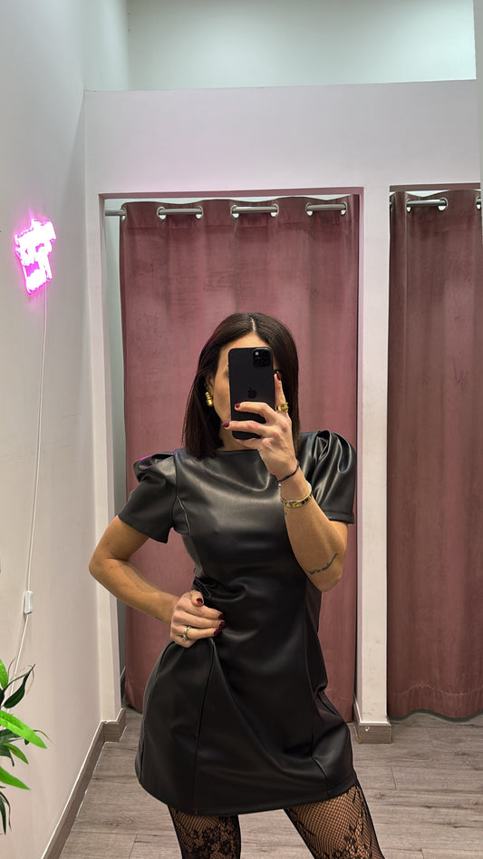 Mini dress in ecopelle