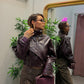 Jacket cropped melissa( burgundi/ nero)