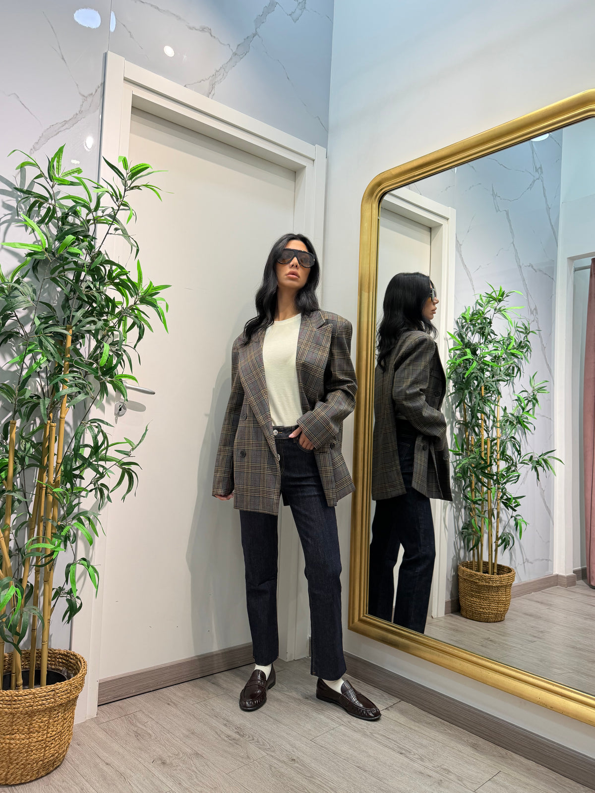 Blazer quadri spacchi laterali