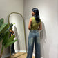Jeans wide leg sabbia