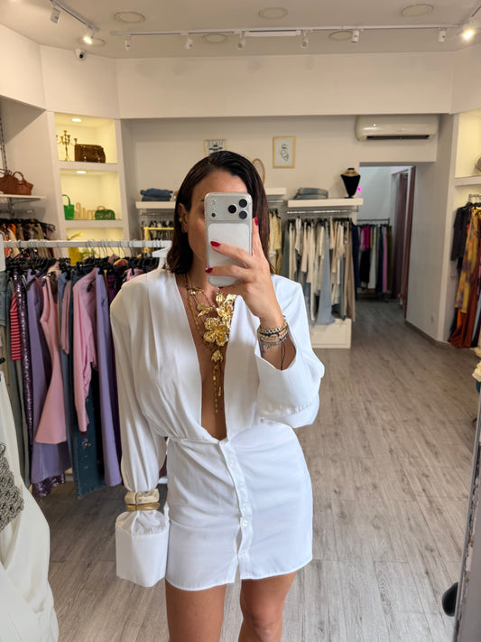 Mini dress satin white