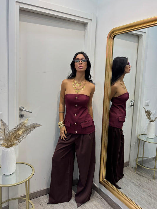 Corpetto sfiancato ( marrone / bordeaux )