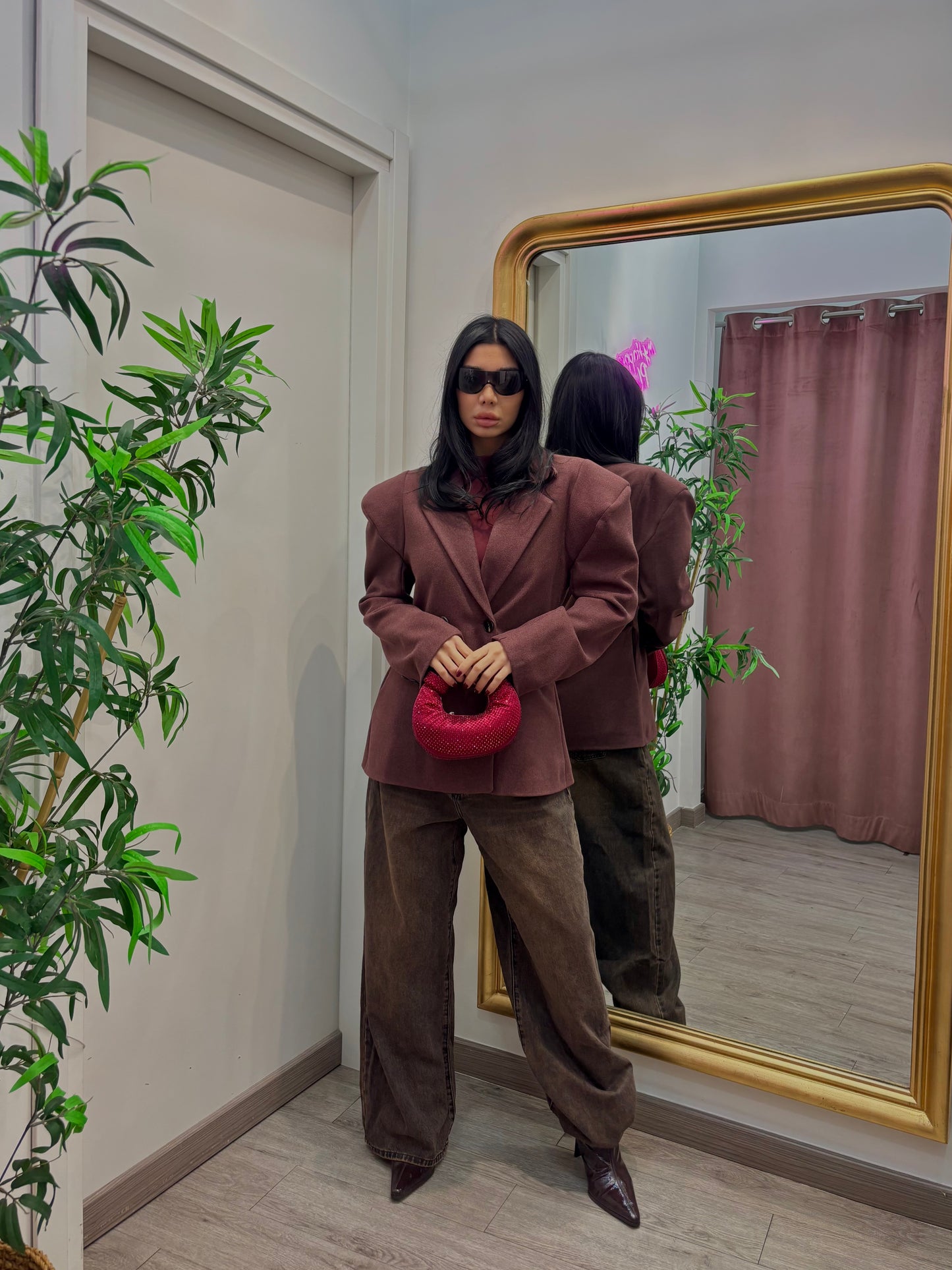 Blazer sfiancato bordeaux