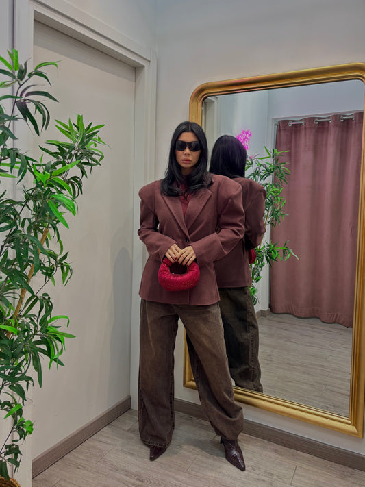 Blazer sfiancato bordeaux