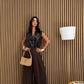 Gilet vinile marrone
