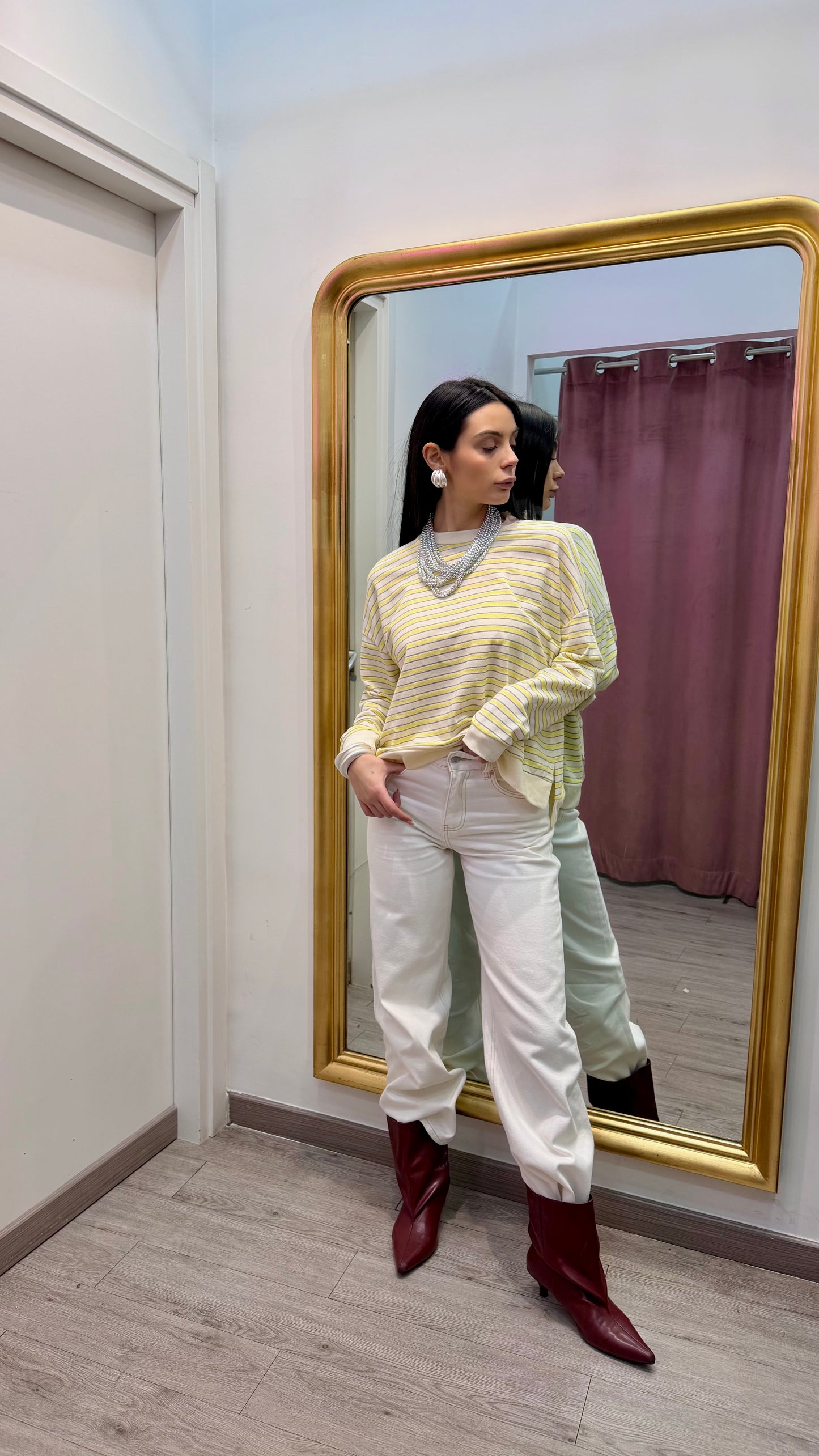 Polo in cotone a righe