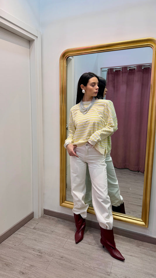 Polo in cotone a righe