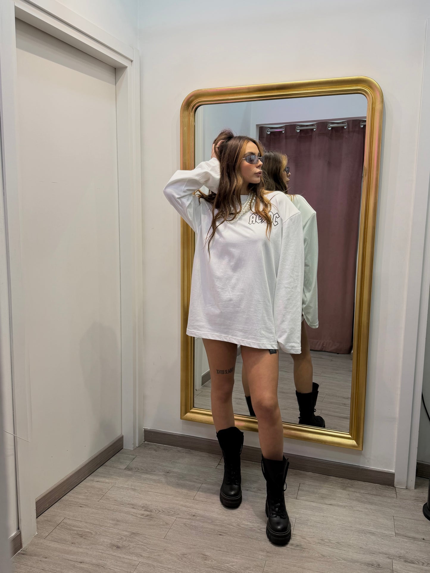 Maxi shirt barock and roll ( nera bianca / bianca-nera  )