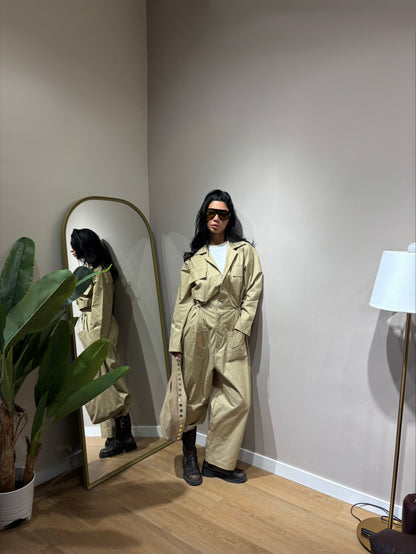 Jumpsuit comfy ( biege / cioccolato fondente )