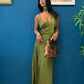 Dress jaqueline ( rosso/ verde olio/ terracotta )