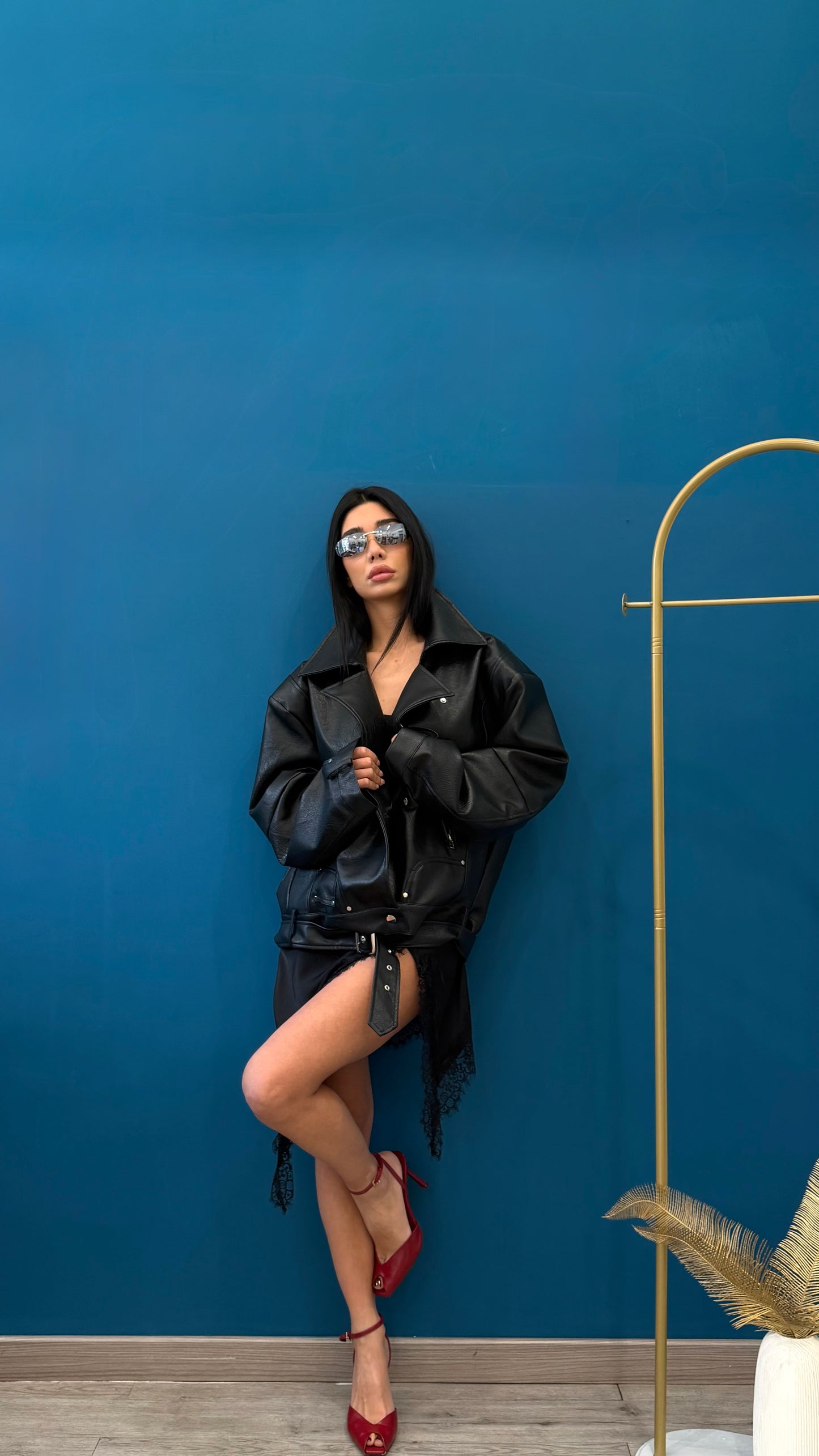 Giacca in ecopelle black