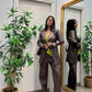 Blazer in simil pelle lumina ( cioccolato )