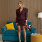 Mini dress blazer burgundi
