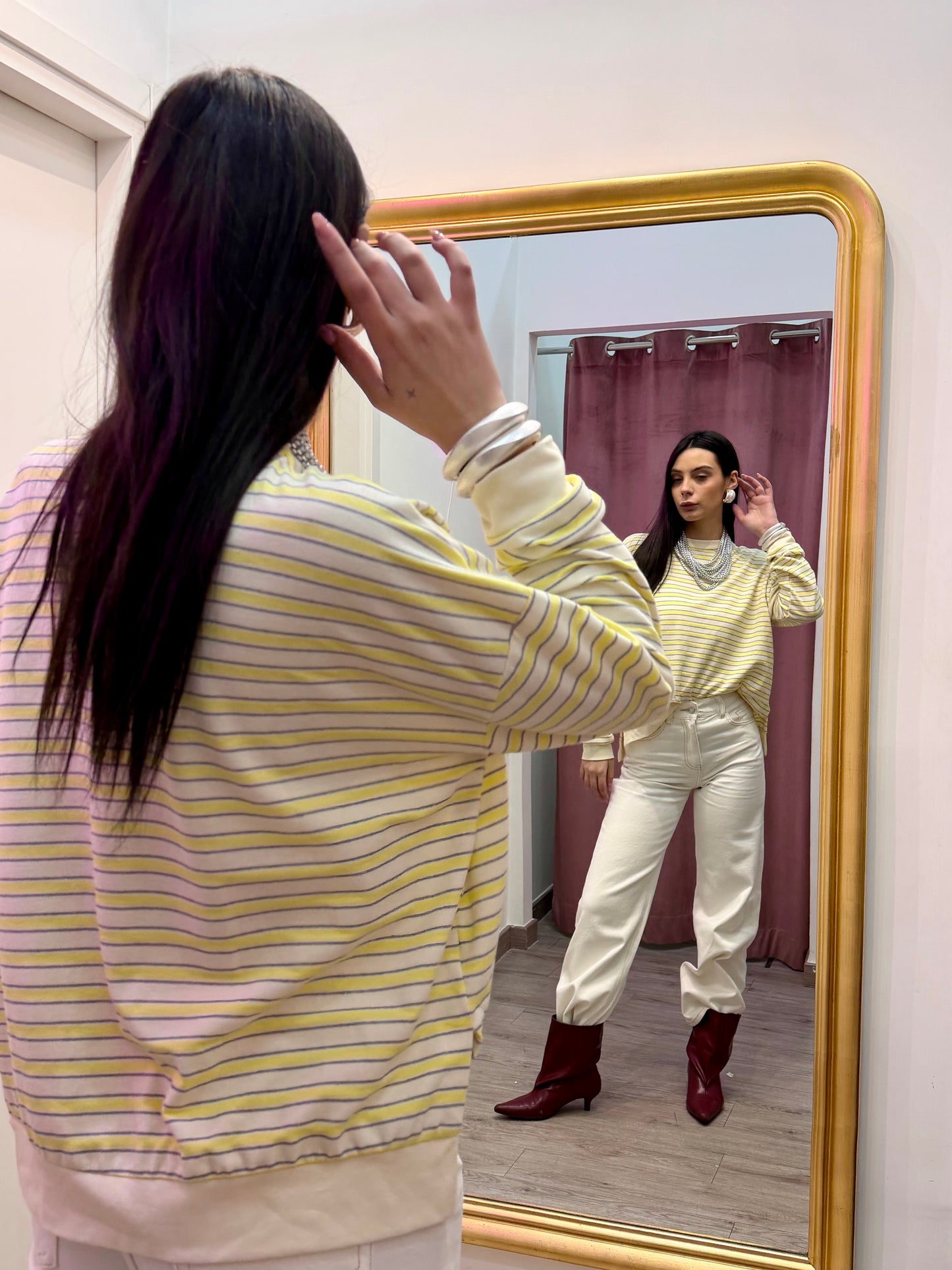 Polo in cotone a righe