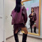 Maxi jacket in ecopelle