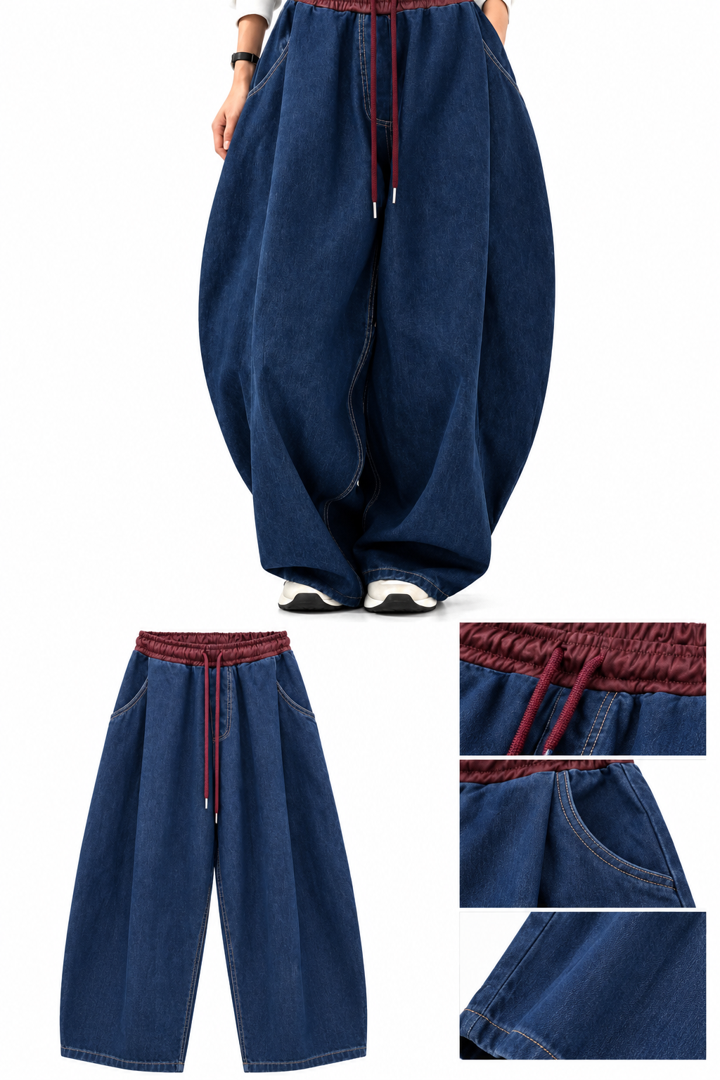 Jeans just west inserti in pelle