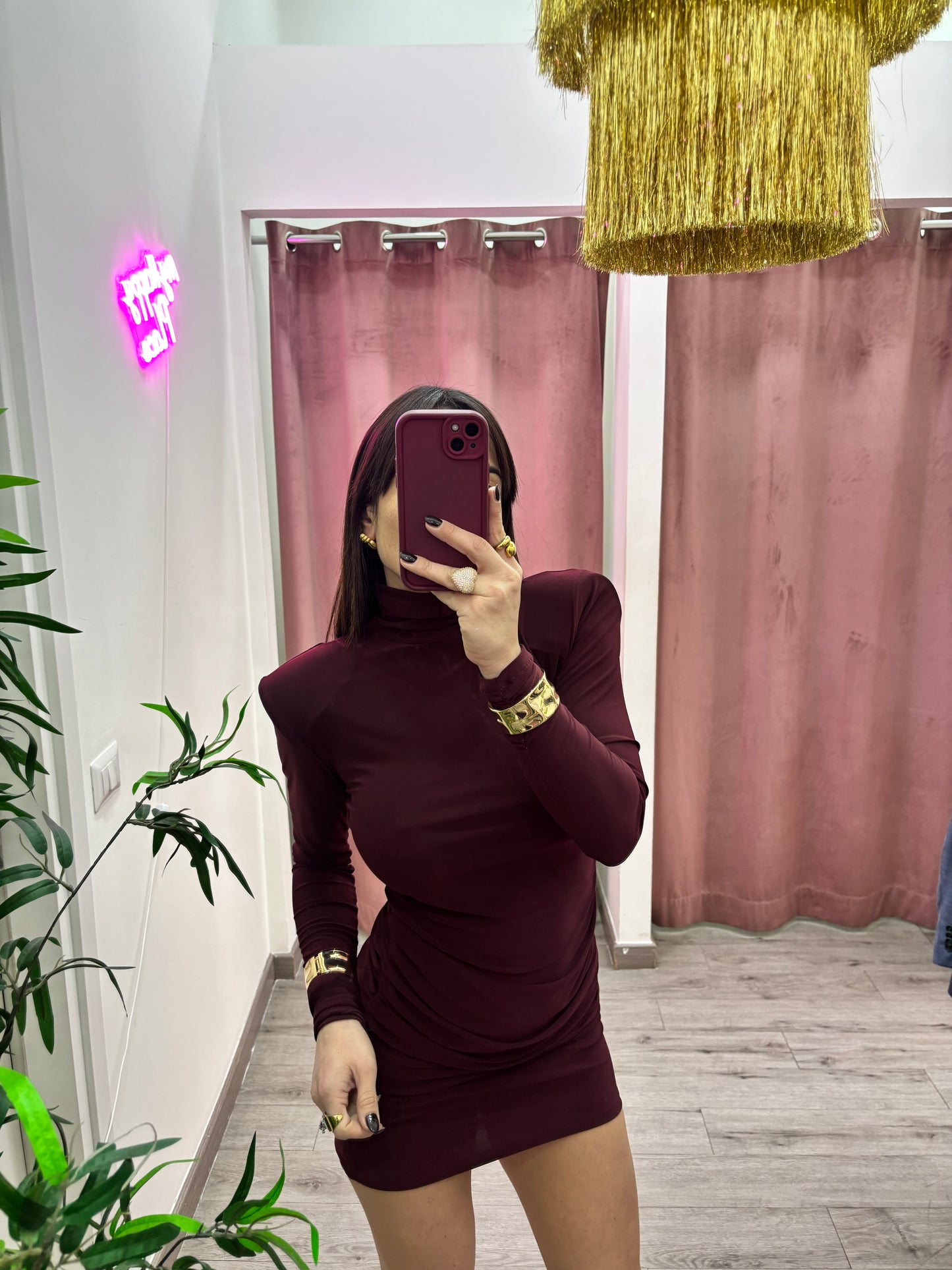 Mini dress burgundi