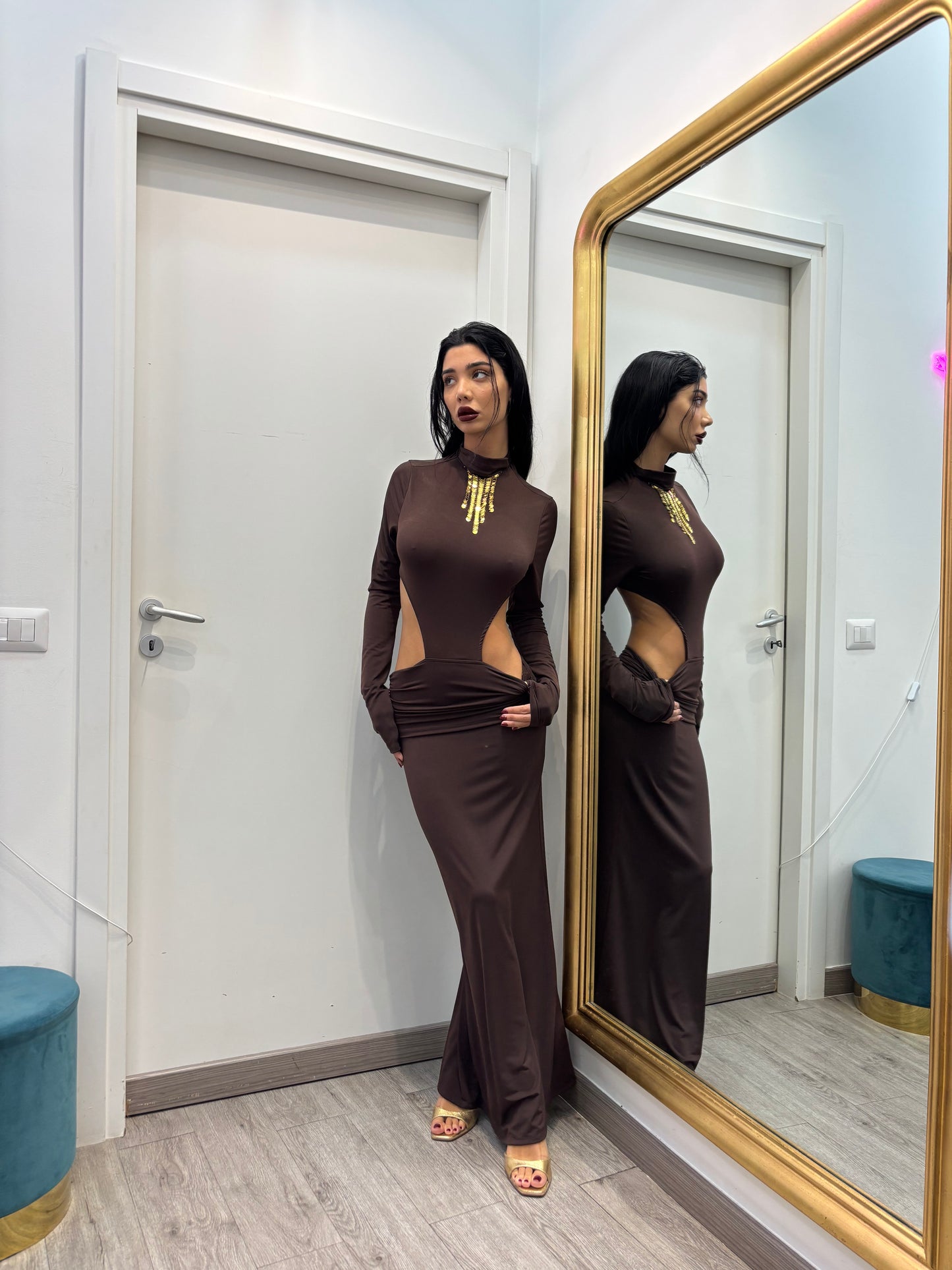 Abito desnuda ( marrone / nero )