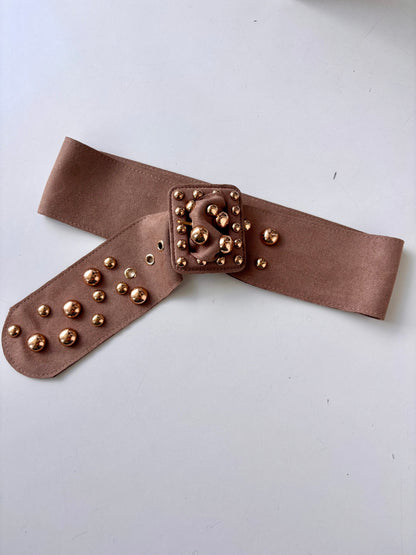 Maxi cintura borchie Gold (sabbia / marrone )