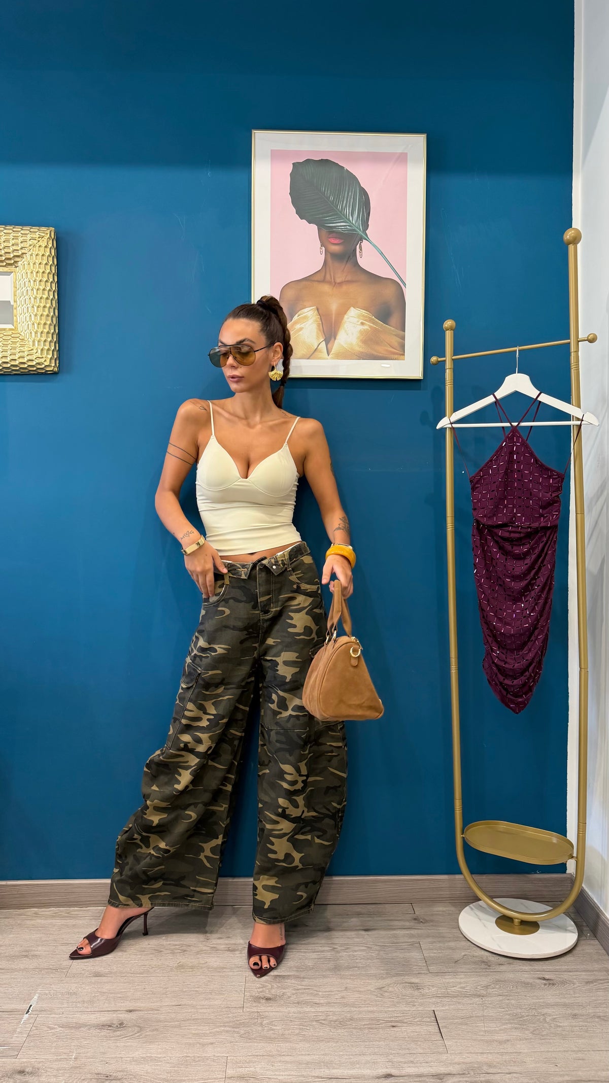 Jeans mimetico modello cargo