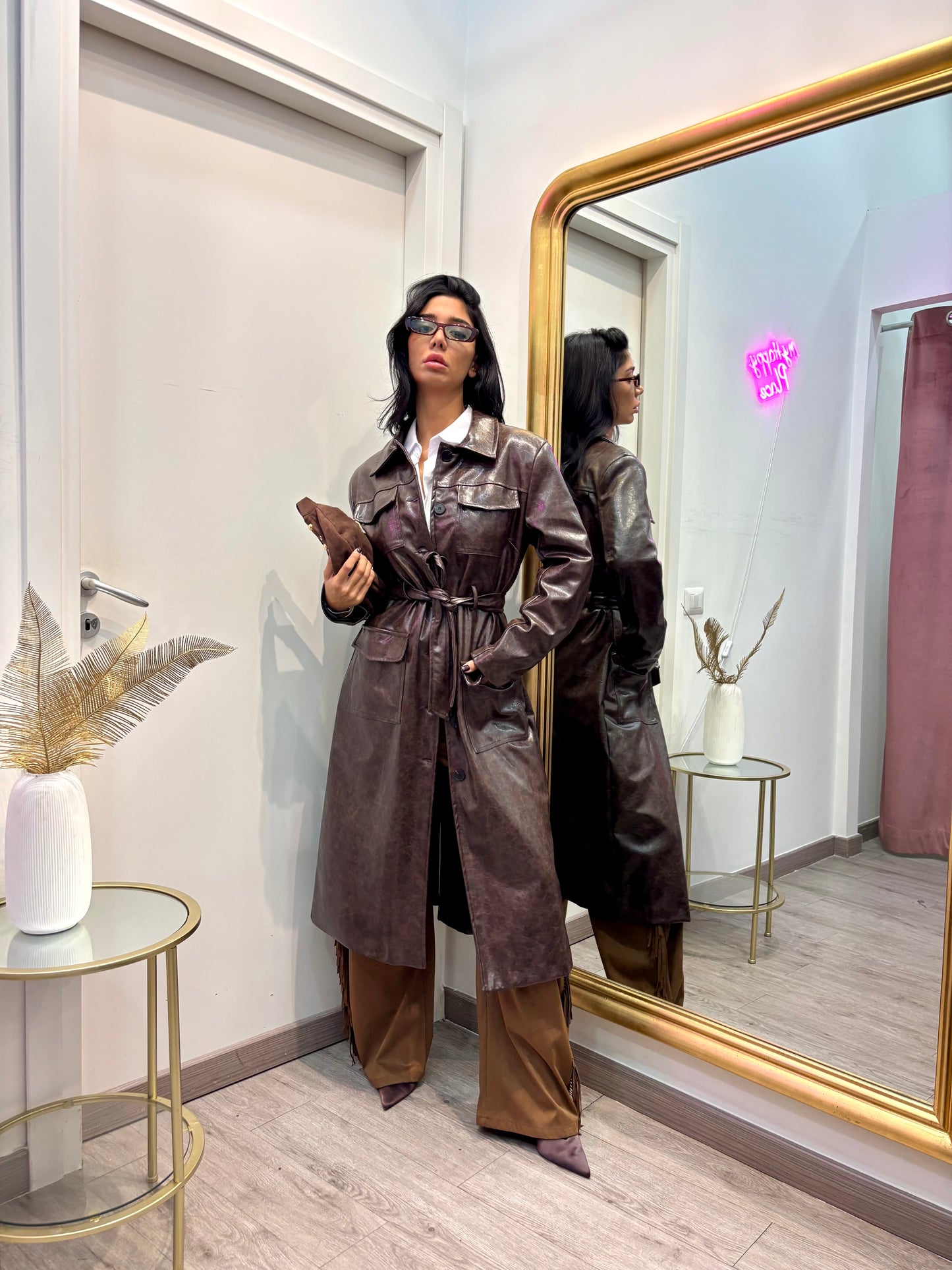 Long trench brown by lumina