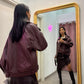 Maxi jacket in ecopelle