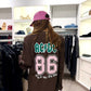 Maxi shirt barock and roll (marrone)
