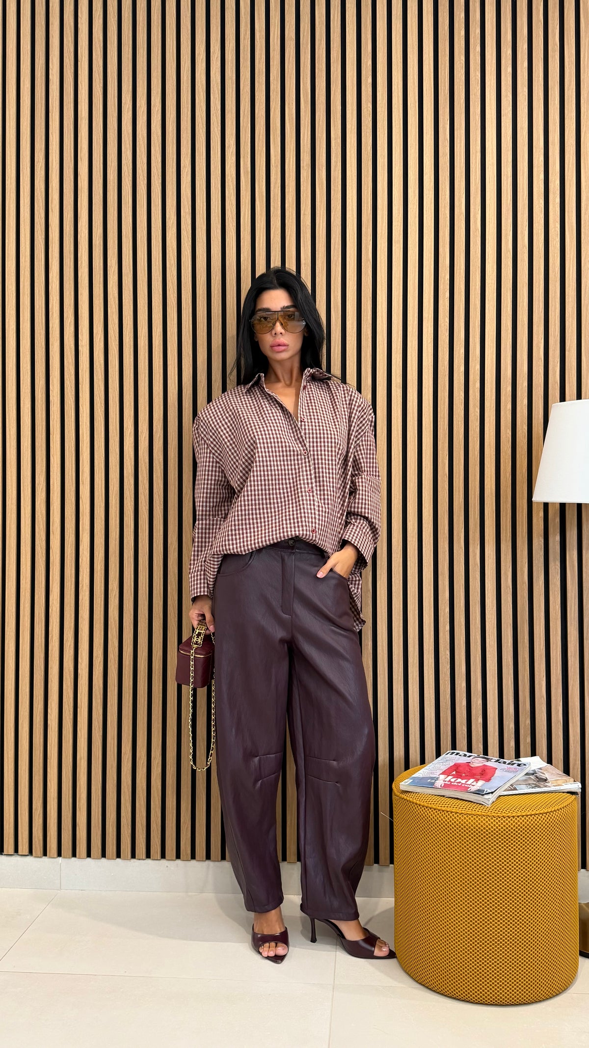 Pantaloni eco prugna