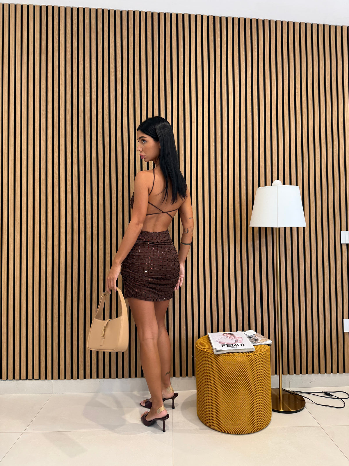 Dress luxury ( viola  / marrone)