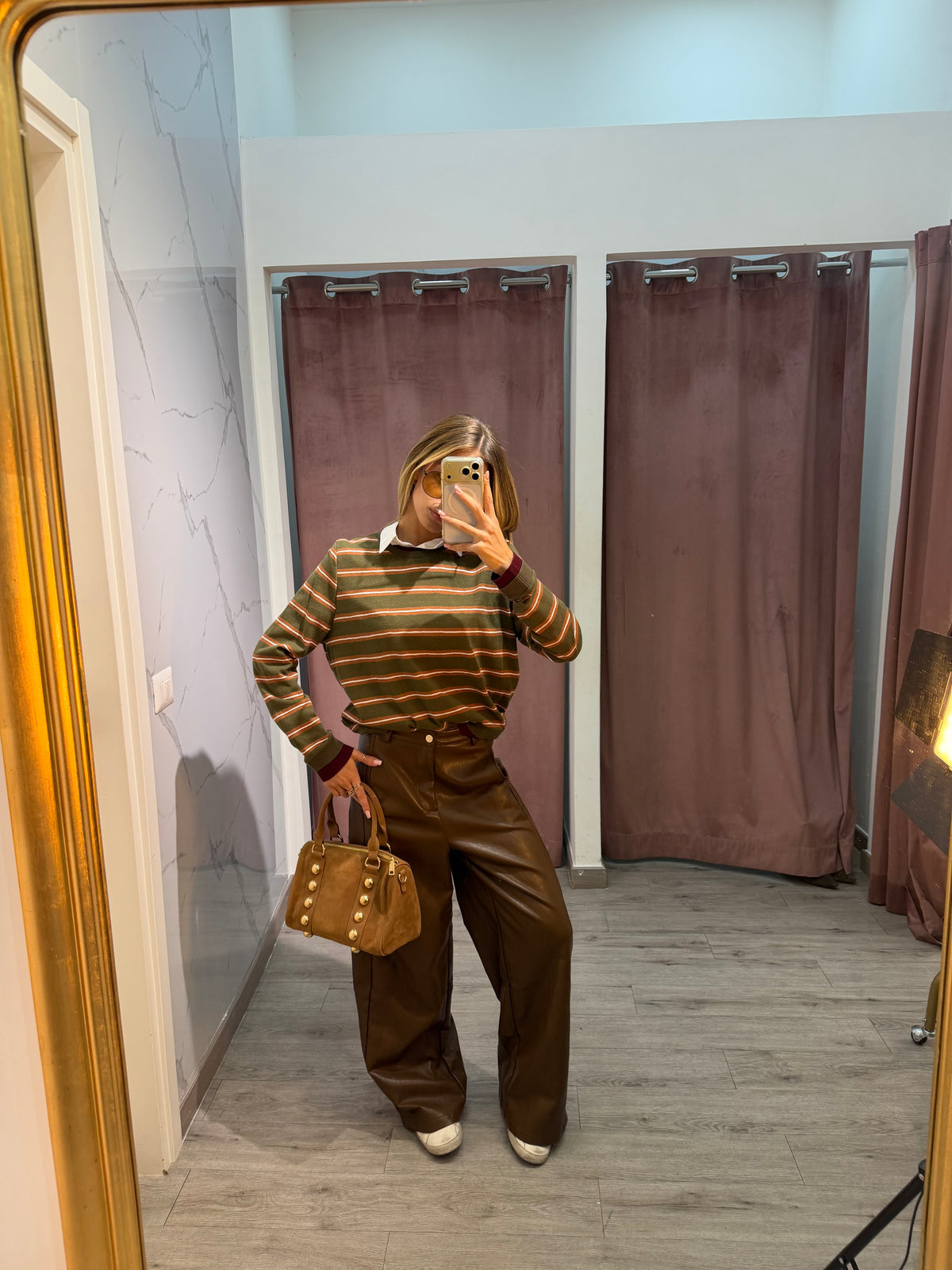 Pantaloni ballon in ecopelle