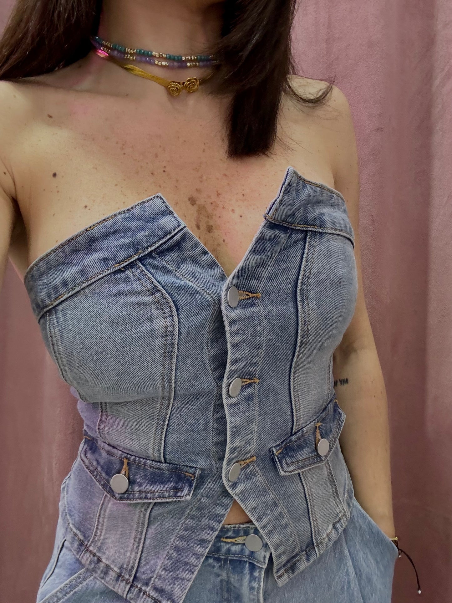 Top denim lumina