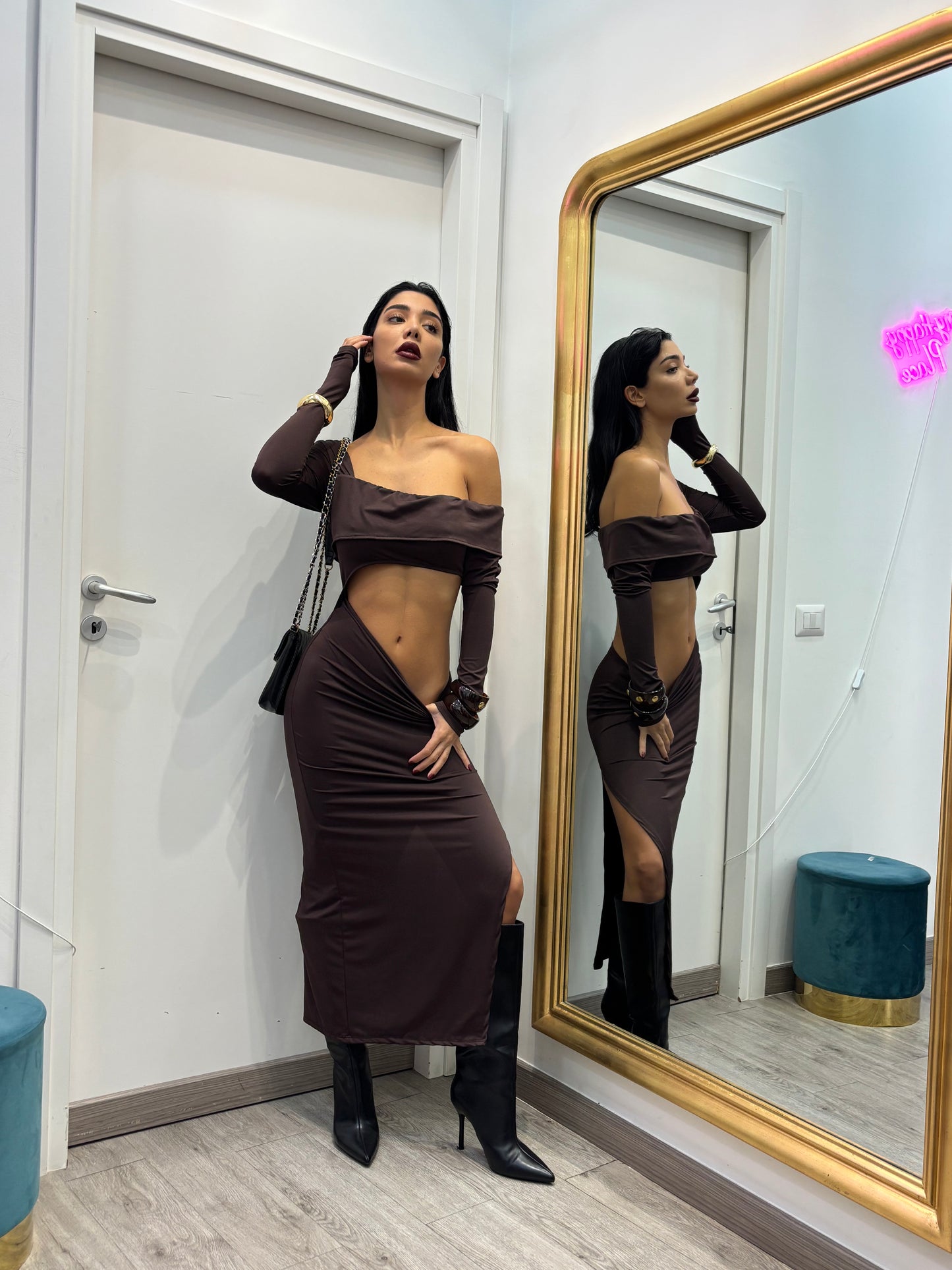 Dress dea ( nero / marrone )