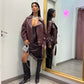 Maxi jacket in ecopelle