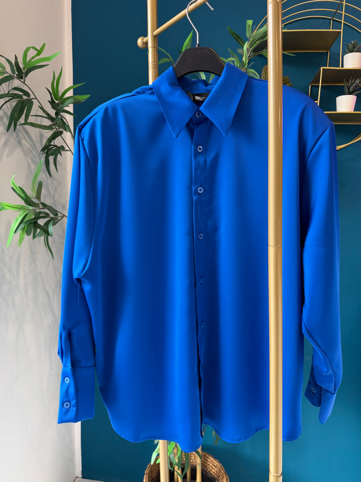 Camicia satin spalle strutturate